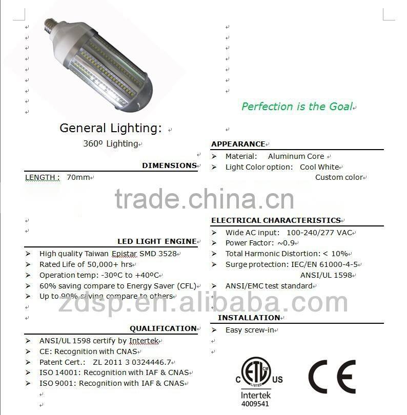etl cetl ce approved 20W cool White LED Corn Light AC 100-277V