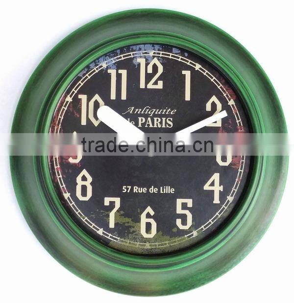 Dia 25 cm Rustic Round Metal Wall Clock,