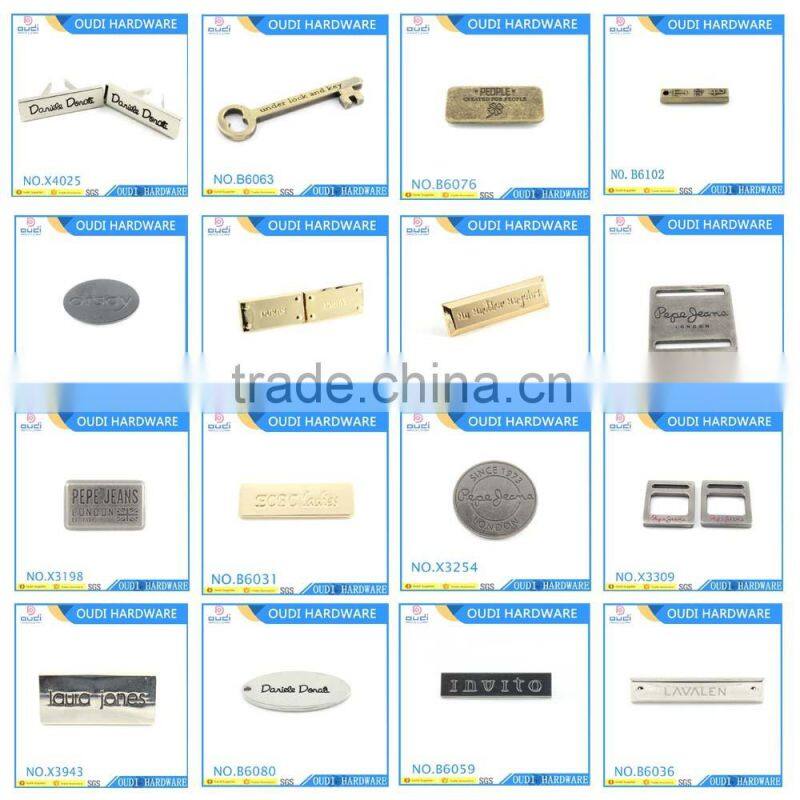 2016 Rose gold metal badge bag hardware painting logo plate for leather metal logo label