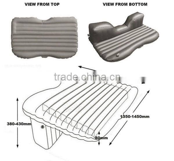 Inflatable Car Back Seat Air Bed Mattress with Pillow Travel Camping Family
