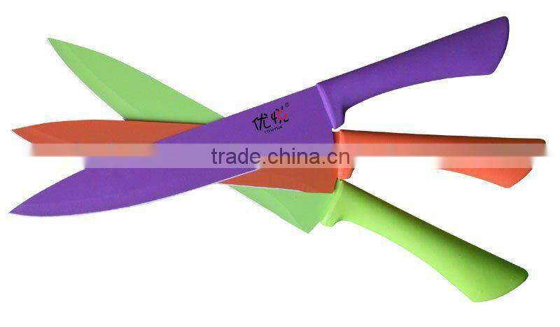 Stainless steel chef knife with painting blade for kitchen