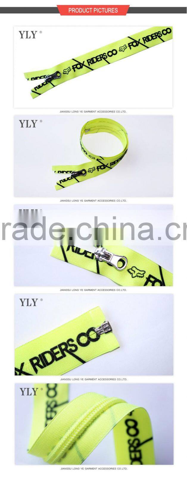 Custom Printing Waterproof Laser Reflective Zipper