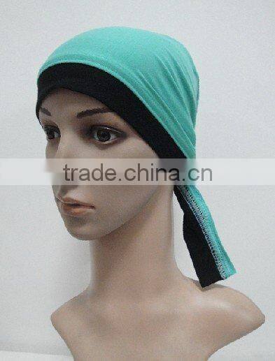 C025 new style cotton underscarf with tie at back,muslim scarf hats