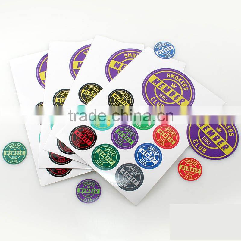 Fashion customized metal label with embossed letters and home button sticker,custom footprint sticker ---DH20359