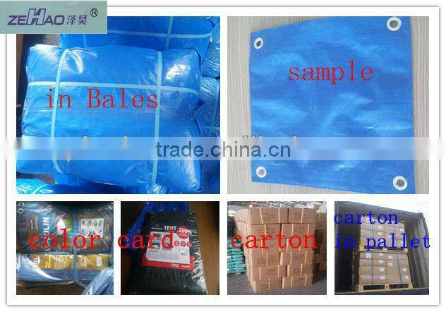 100gsm high quality blue tarp &fire resistant tarpaulin&packing in bales