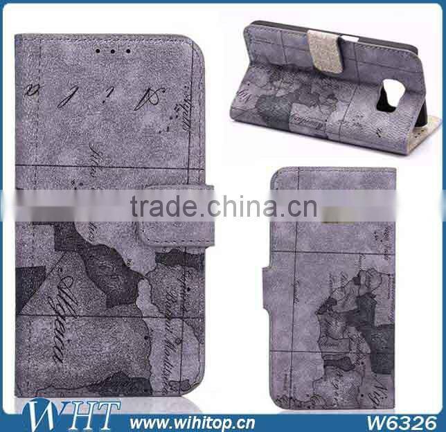 Hot New Products Flip Leather Phone Case with Card Holder for Galaxy S6