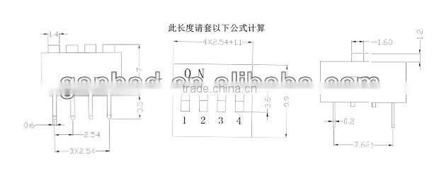 6 pin dip piano switch