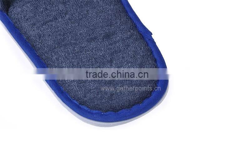 High Quality New Design Cotton Velour Open Toe Hotel Slipper