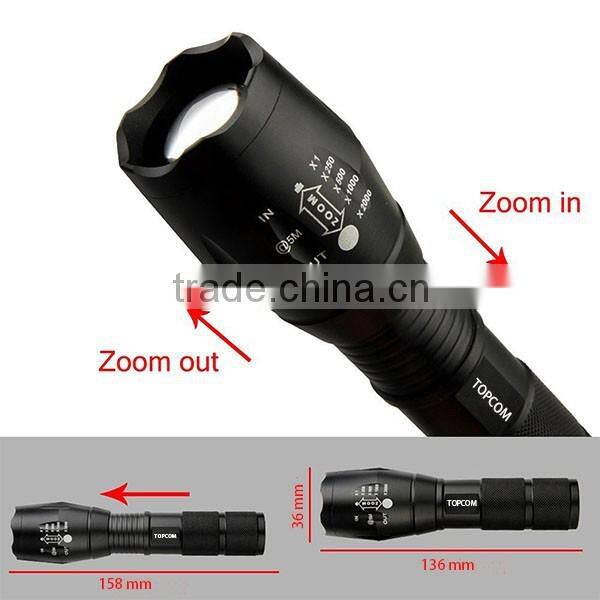 XML T6 Water Resistant Camping Torch Adjustable Focus Zoom Tactical Flashlight