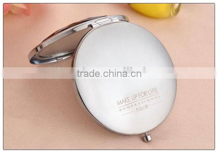 Silver color 3D Doll decoration pocket mirror , promotion gifts