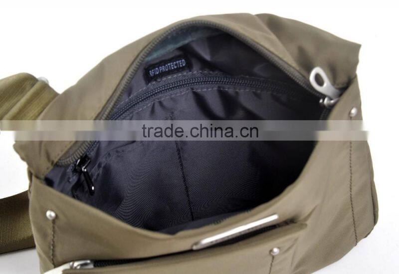 2016 RFID Blocking polyester Shoulder Bag