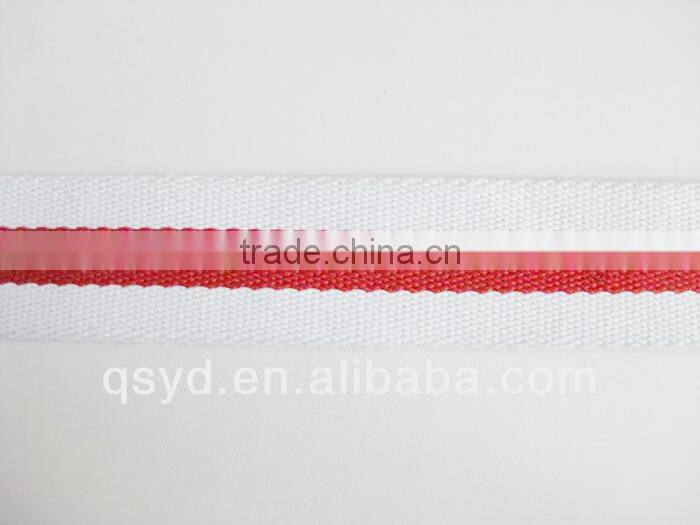 double colors women fashion red stripe white canvas belt