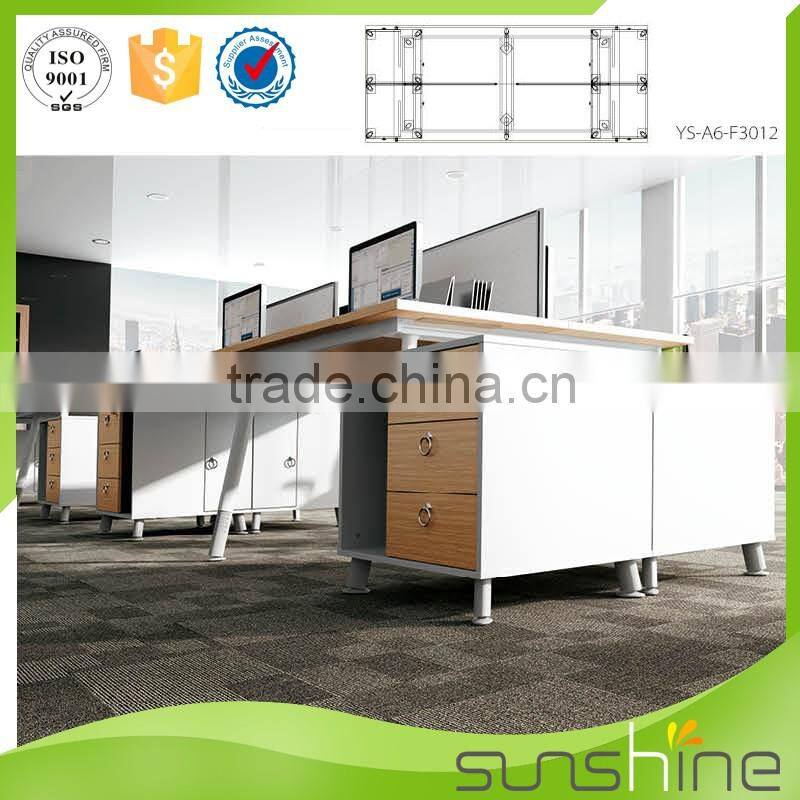 YS-SW05 Office Computer Workstation Furniture 4 Person Seating MFC Board Table Desktop Partition Screen Manufacturers