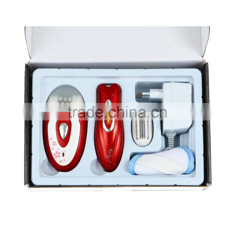 Rechargeable lady hair removal 3 in 1 multifunction epilator and shaver for lady