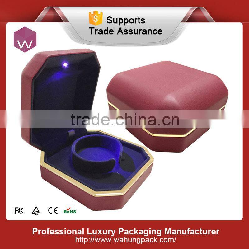 Square Purple Bangle Bracelet Packaging Box With Led Light