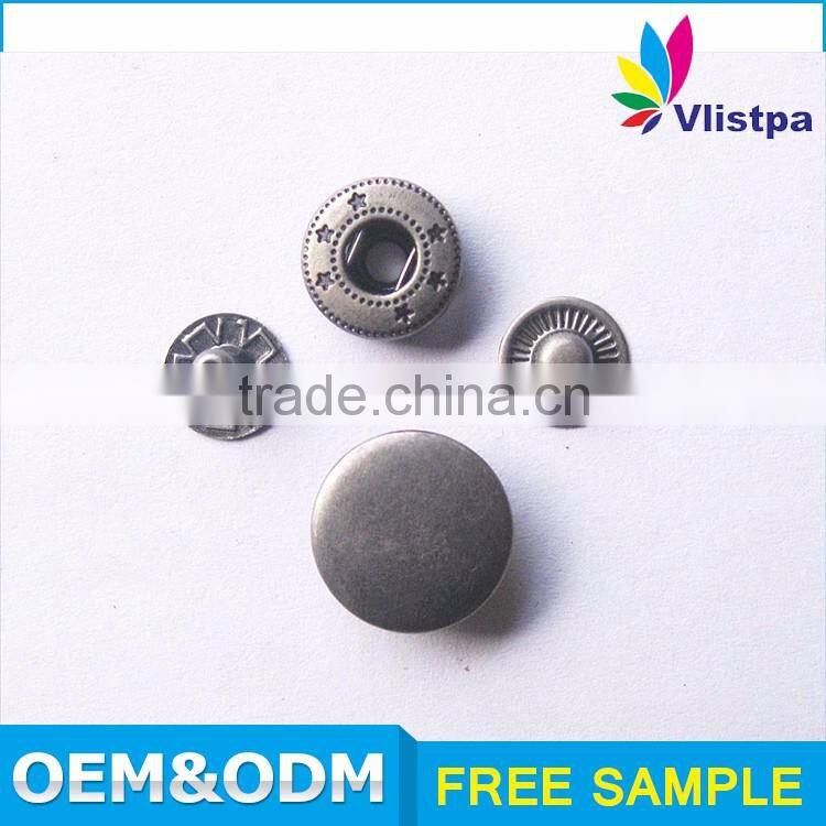 Fashion wholesale Quality Metal 18mm custom printed snap buttons