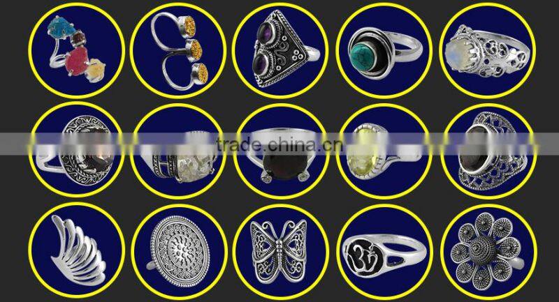 Rough Stone !! Ctrine & Amethyst !! Silver Gold Plated Ring, Handmade Silver Jewelry, Silver Jewelry