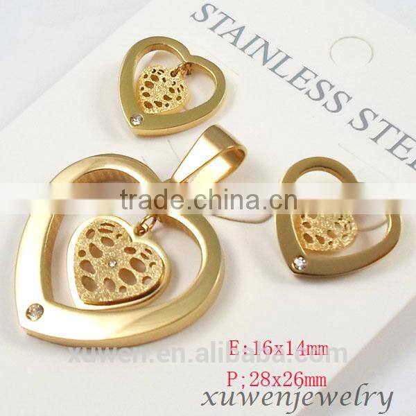 animal shape gold filled stainless steel jewelry set women's