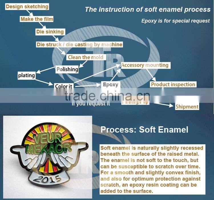 hot sale metal custom lapel pins with butterfly clasp