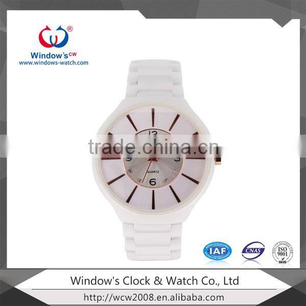 Luxury Elegant New Lady Women Sports White Ceramic Waterproof Watch white chronograph ceramic watch
