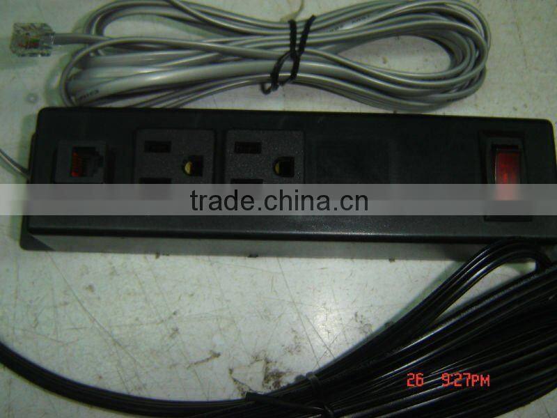 American 2 outlets socket with USB&ON/OFF switch&RJ11