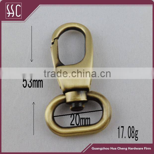 Guangzhou zinc alloy antique brass metal swivel snap hook