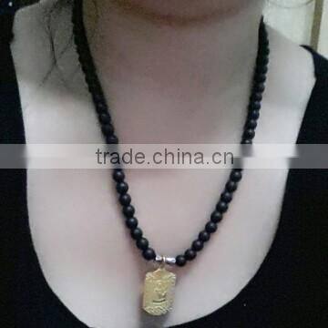 health care black nephrite bianshi necklace