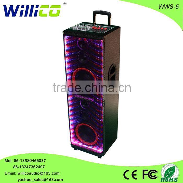 2016 fashion design dual 10" dj speakers with colorful light