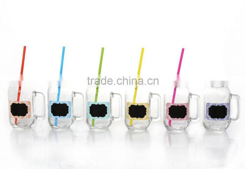 24oz Wholesale Market Mason Jar Mug Decal Mason Jars With Lids And Straws