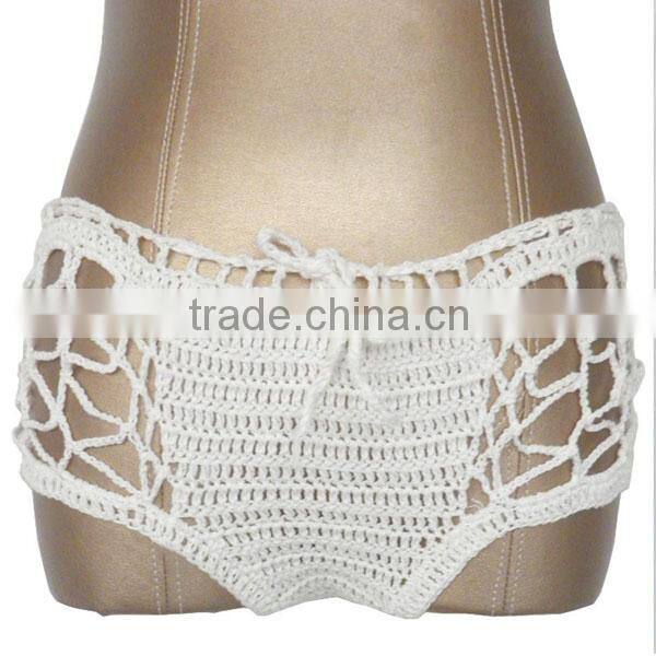 Best selling beige bikini crochet sexy girls micro bikini bottoms