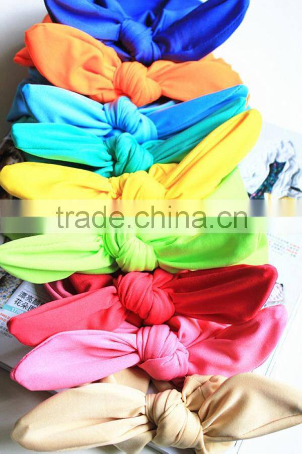 YA New Cute Girls and Women Bowknot Hairbands Turban Knot Rabbit Headband Headwrap Top Cloth Headwear Hair Accessories