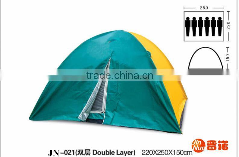 6 Person Tent Double Layer Polyester Fabric Hiking Tent
