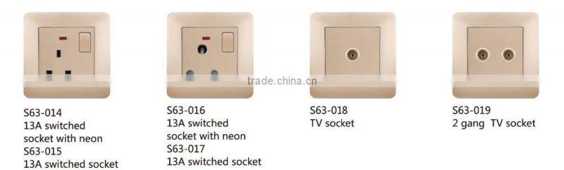 5 pin MF(Muti-Function) Outlet Universal wall switch and socket