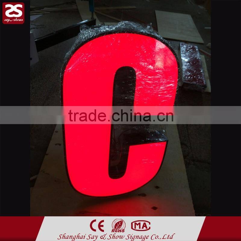 High Grade Baking Finish illuminated 3D letter sign galvanized sheet LED letters