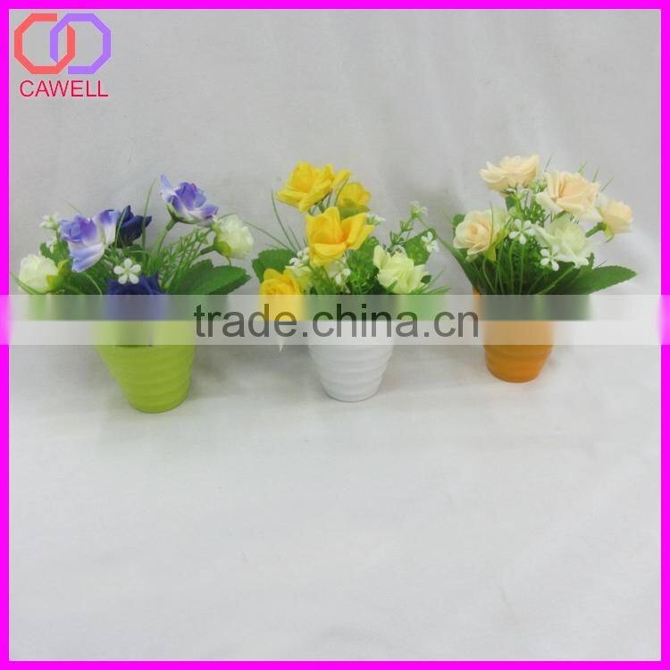 mini artificial plastic flower pot plant