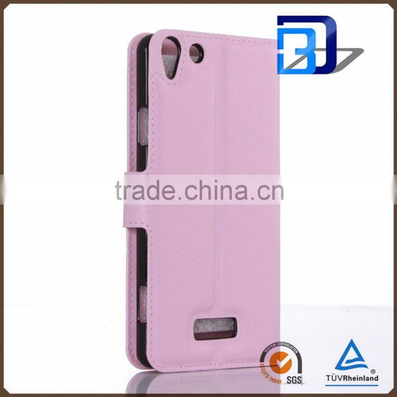 New PU leather with card slots stand flip wallet case for Wiko Selfy 4G, for Wiko Selfy 4G case cover