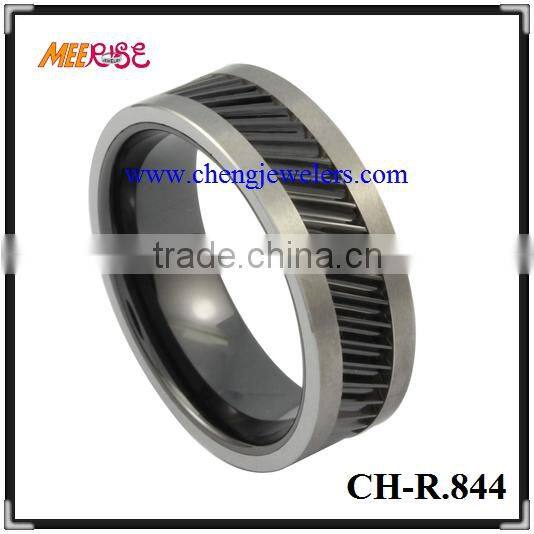 2015 Celtic Woven celtic knot Engraved Black Band for man dome ring/cheap celtic ring