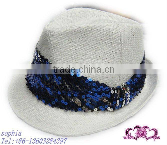 2012fashion straw camouflage band fedora hat.paper straw hat