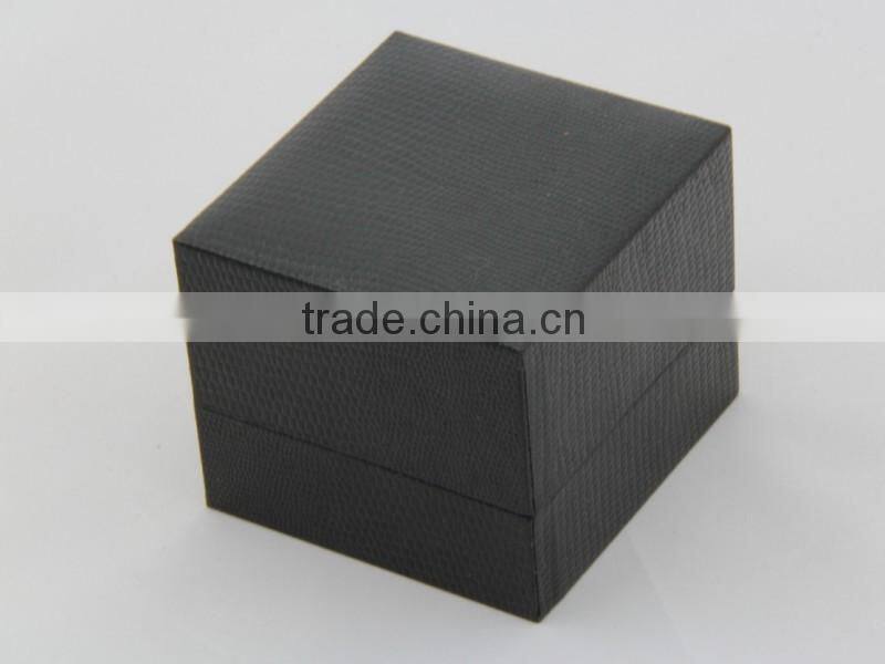 High end black small square paper ring box with velvet pad