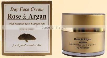 Night Face Cream Restore with Essential Rose and Argan Oils - 50ml. Paraben Free. Made in EU. Private Label Available.