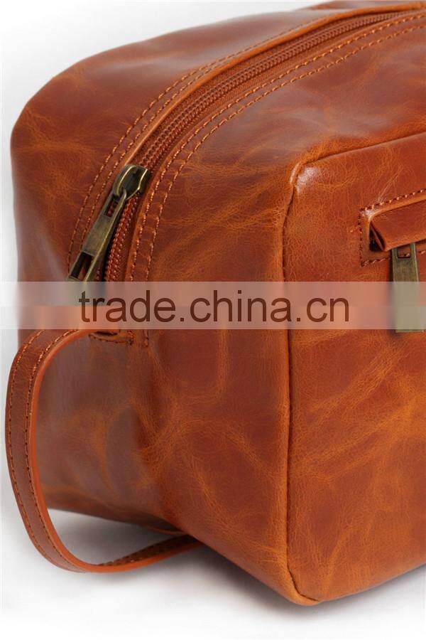 Boshiho Customized Logo Leather Wash Bag