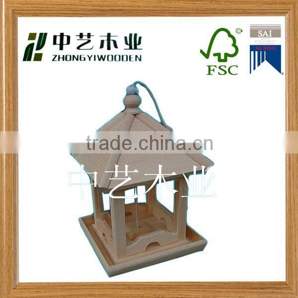 hot selling FSC&ISO9001&BSCI garden wild wooden carved bird cage house hotel