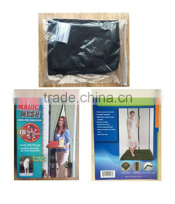 magnetic screen door polyester door screen