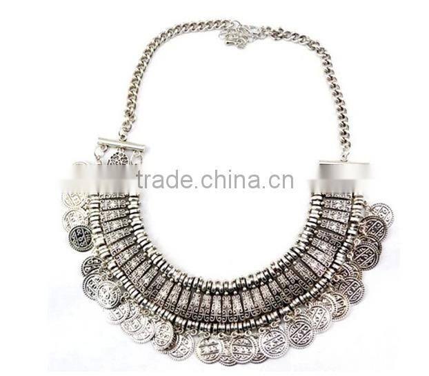 Hot choker coin necklace fashion jewelry 2015