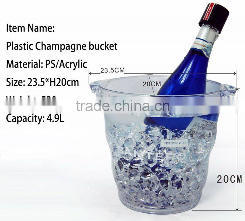 Plastic acrylic champagne ice bucket-5L