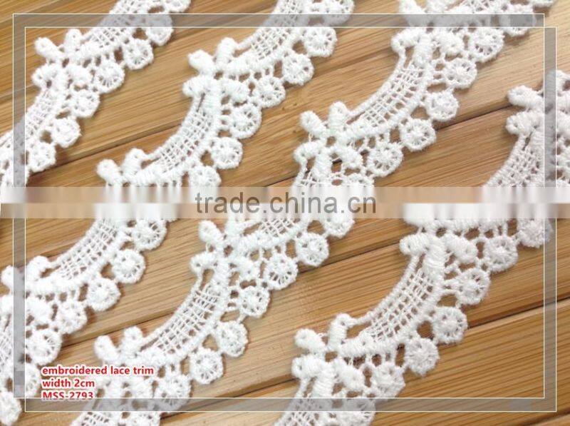fashion 2cm width dress and bag cotton crochet lace trim
