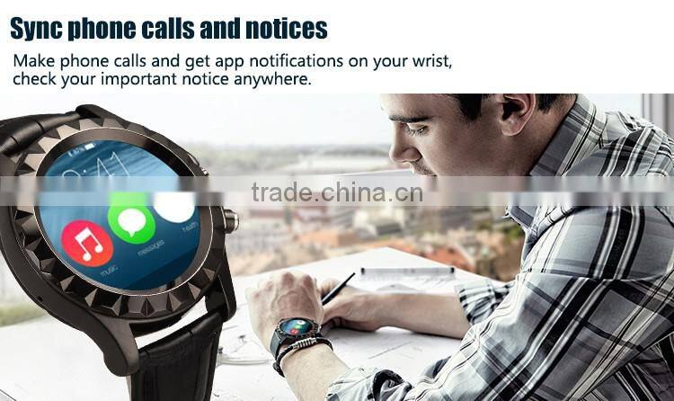 2016 Round TFT for High-end T2 Smart Watch Android 4.4 Wifi Dual Sim Waterproof Smart Watch