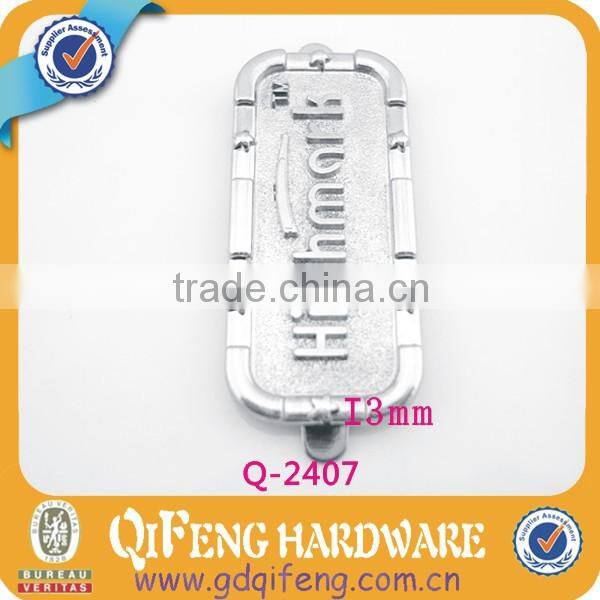 2014 Zinc alloy rectangular fashion engraved logo,luggage tag, metal logo