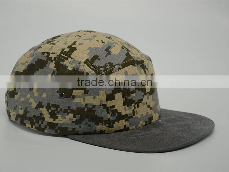 camo flat bill cap,plain brim abapback hat