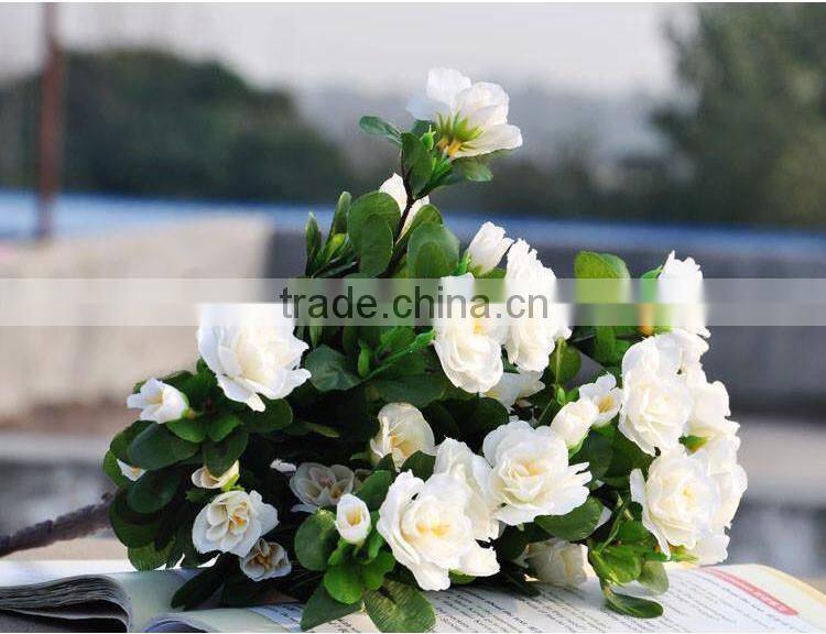 Wholesale decorative plastic flower pots,description rose flower,artificial flowers imported from china(AM-881344-4)